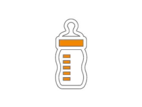 Baby bottle icon indicating breastfeeding