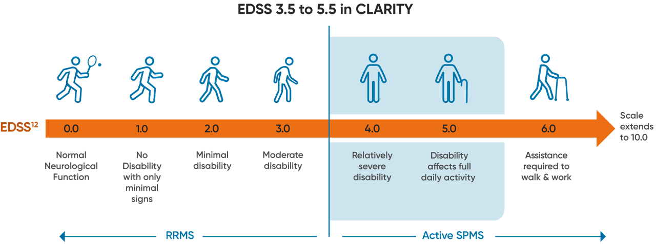 Figure defining EDSS scores 0.0 though 6.0.