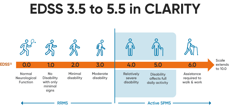 Figure defining EDSS scores 0.0 though 6.0.