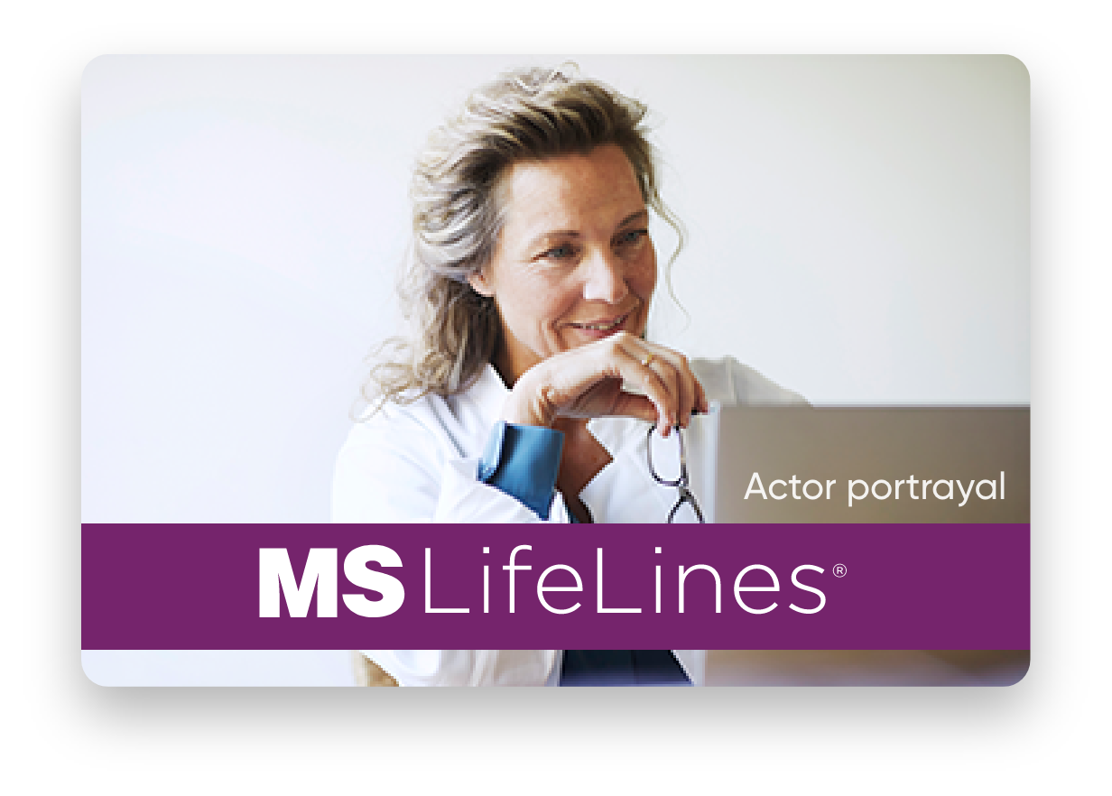 Healthcare professional and the MS LifeLines® logo