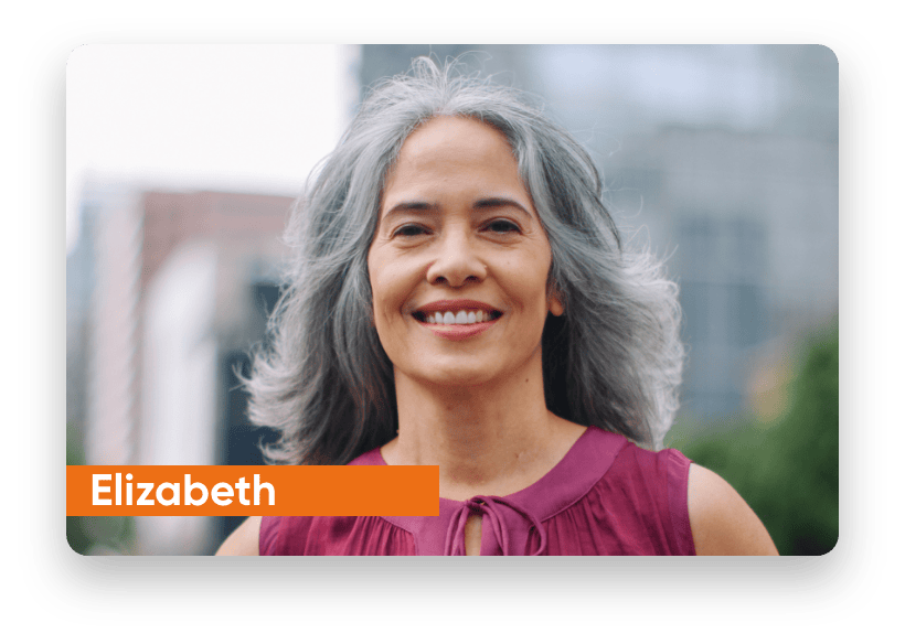 Elizabeth, actor portrayal of a MAVENCLAD® patient