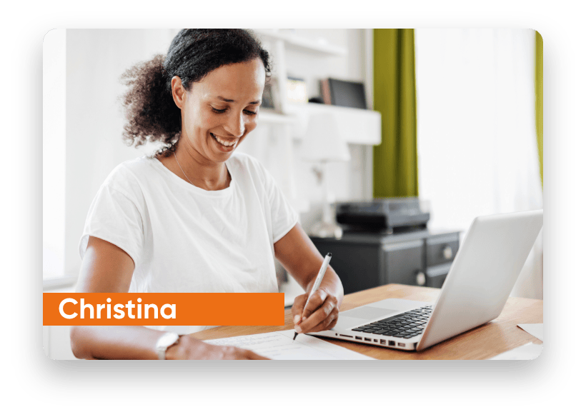 Christina, actor portrayal of a MAVENCLAD® patient