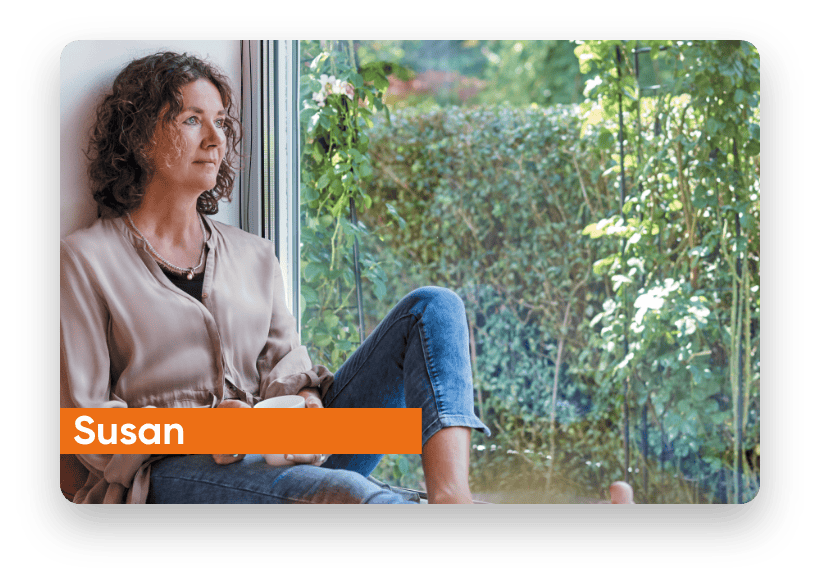 Susan, actor portrayal of a MAVENCLAD® patient