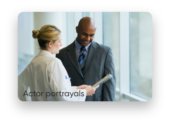 Healthcare professional and a man talking