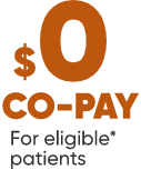 $0 copay for eligible patients