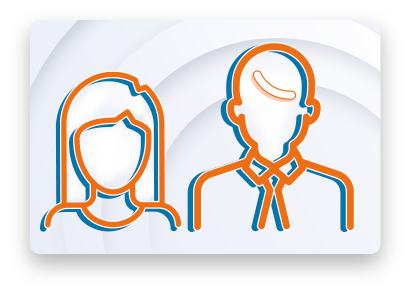 Outline of a woman and a man